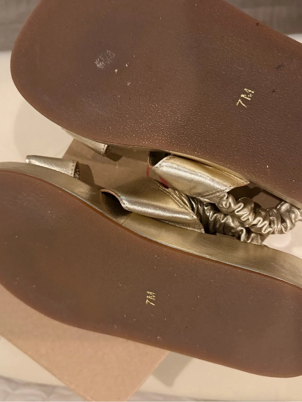 Matisse Liv Metallic Gold Slingback Slide Sandals - Women Size 7M